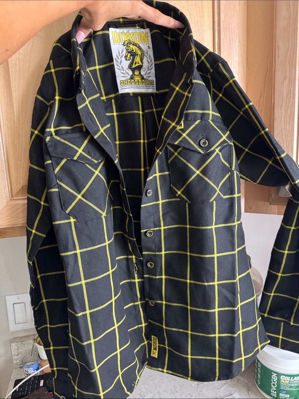 DIXXON Black and Yellow Windowpane Flannel Shirt - Picture 2 of 5